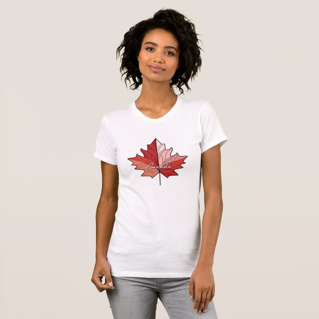 Contemporary Canadian Maple Leaf ID1071 T-Shirt (Front Full)