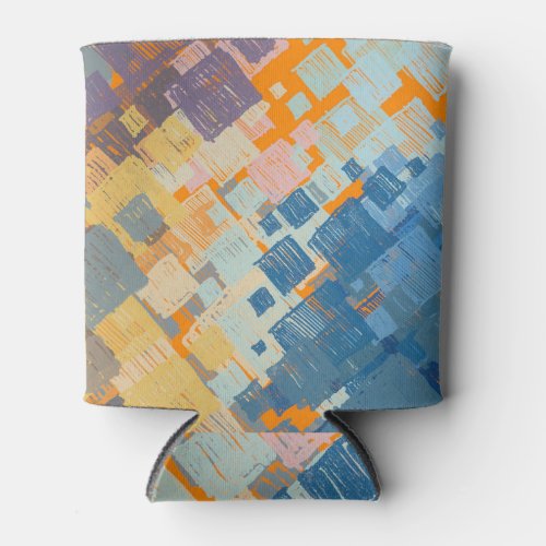Contemporary Canvas Colorful Artistic Strokes Can Cooler