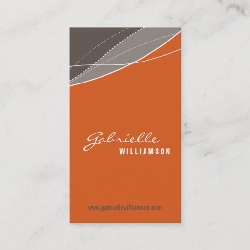 Customizable CONTEMPORARY CARD modern stylish elegant orange Business Card Template
