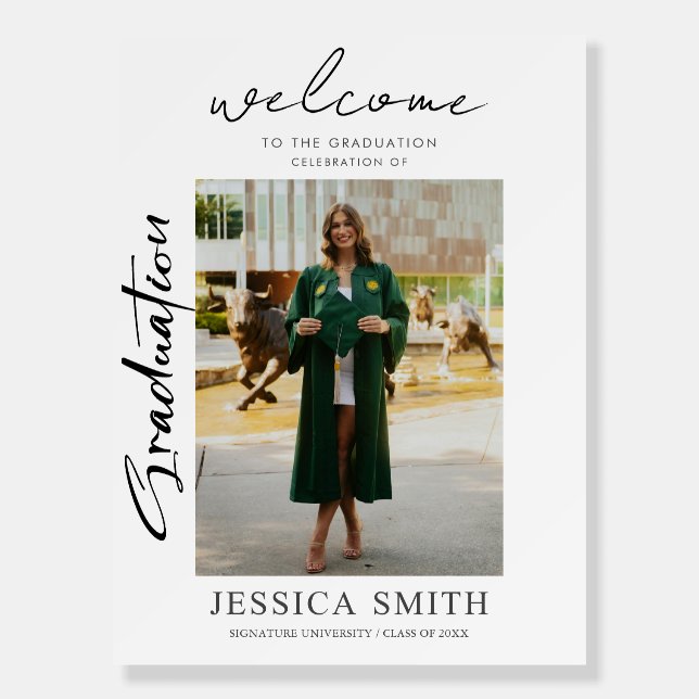 Contemporary Casual Script Graduation Celebration  Foam Board (Front)