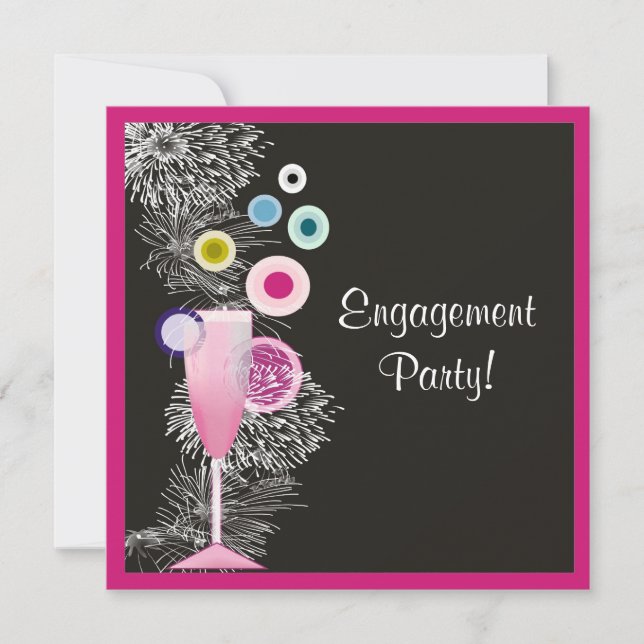 Contemporary Champagne Engagement Announcement (Front)