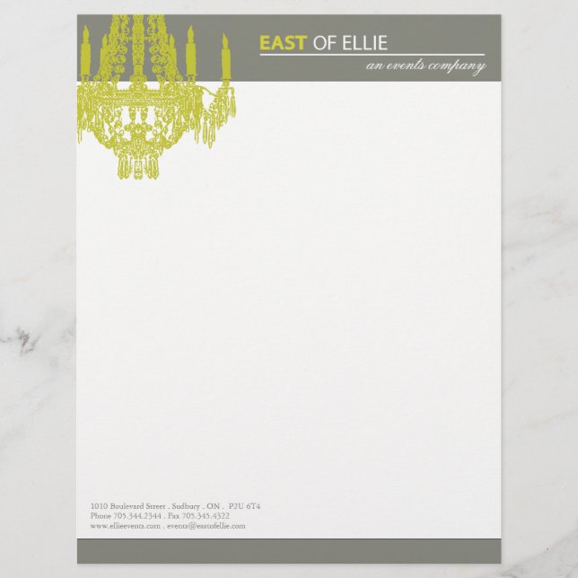 Contemporary Chandelier Letterhead (Front)