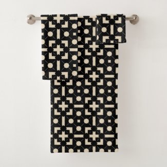Contemporary Chic Black & Beige Geometric Pattern