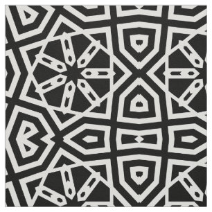 Contemporary Chic Black & White Geometric Pattern Fabric