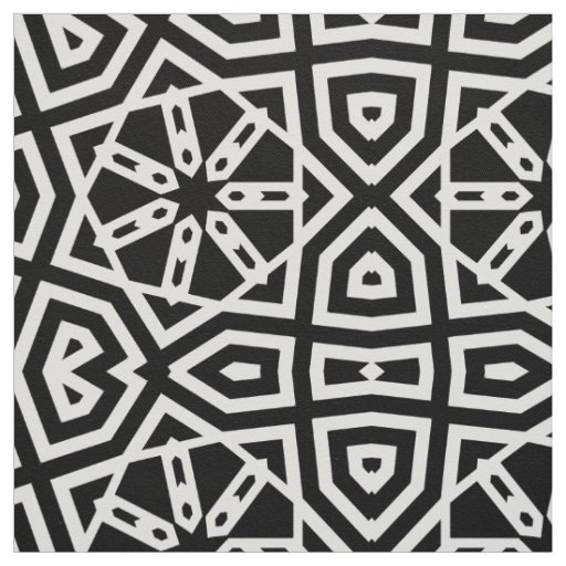 Contemporary Chic Black & White Geometric Pattern Fabric