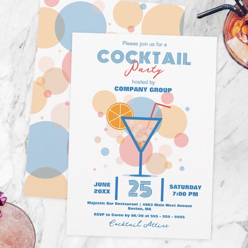 Contemporary Chic Business Company Cocktail Party Invitation