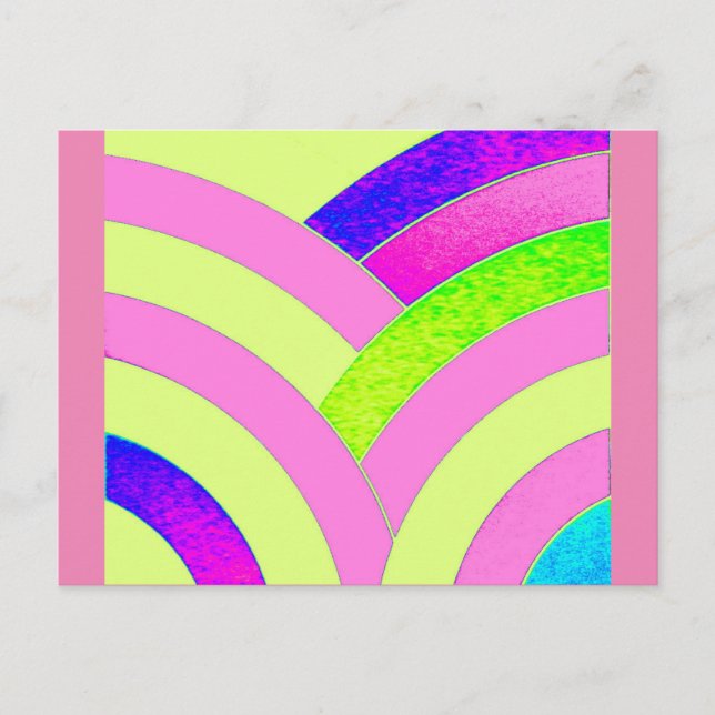 contemporary chic curved chevrons postcard (Front)