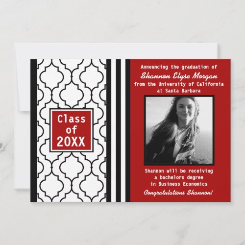Contemporary Chic Graduation Photo Announcement 1