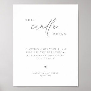 Contemporary Chic Gray Minimalist Memorial Poster