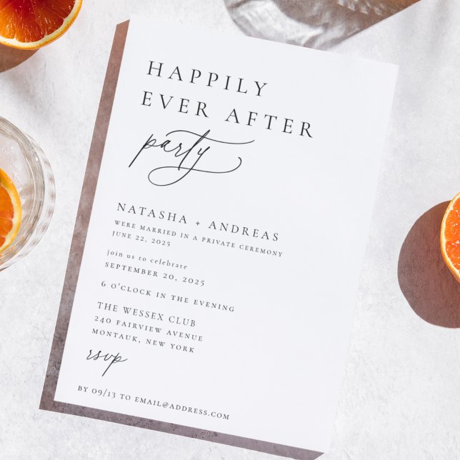 Contemporary Chic Happily Ever After Party Invitation (Creator Uploaded)