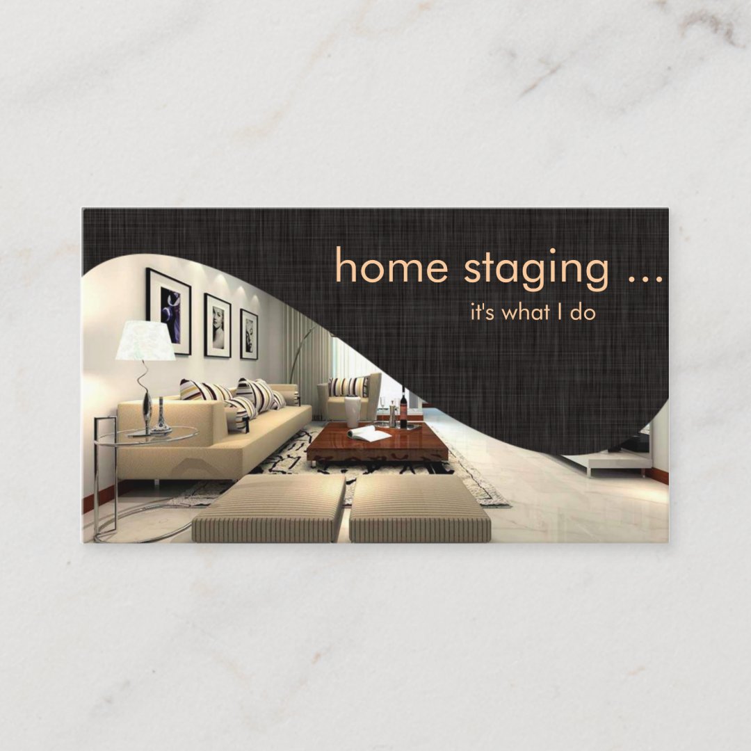 Contemporary Chic Home Staging Business Card Zazzle