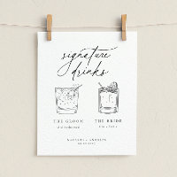 Contemporary Chic Minimalist Signature Drinks