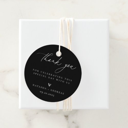 Contemporary Chic Minimalist Wedding Thank You Favor Tags