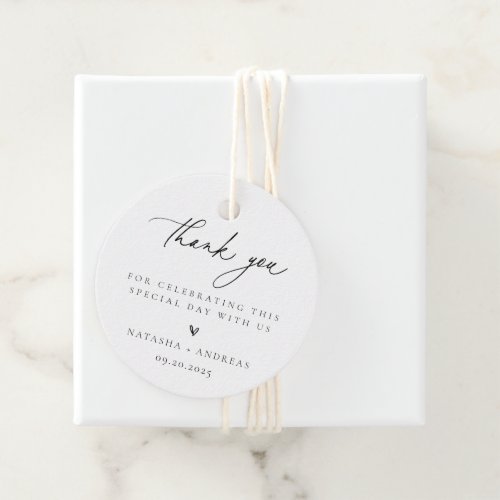 Contemporary Chic Minimalist Wedding Thank You Favor Tags