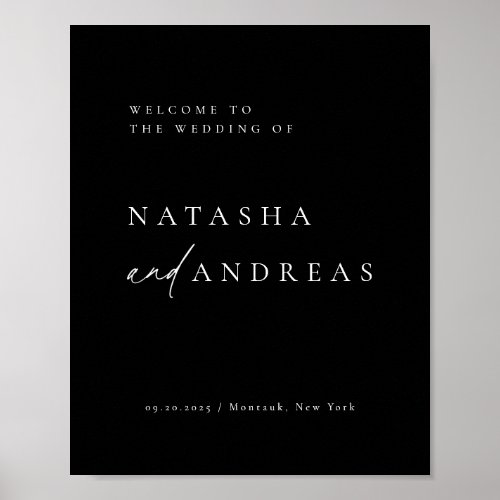 Contemporary Chic Minimalist Wedding Welcome Poster