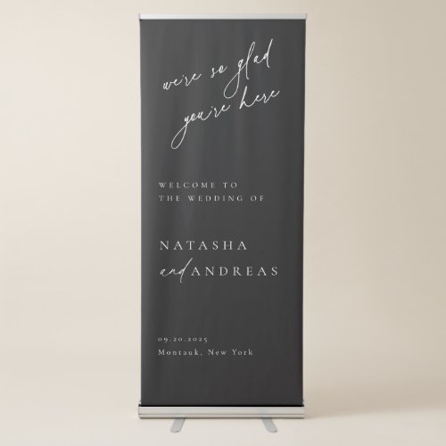 Contemporary Chic Minimalist Wedding Welcome Retractable Banner