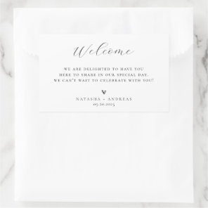 Contemporary Chic Minimalist Welcome Rectangular Sticker