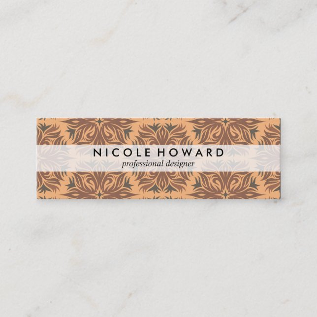 Contemporary Chic Pattern Mini Business Card (Front)