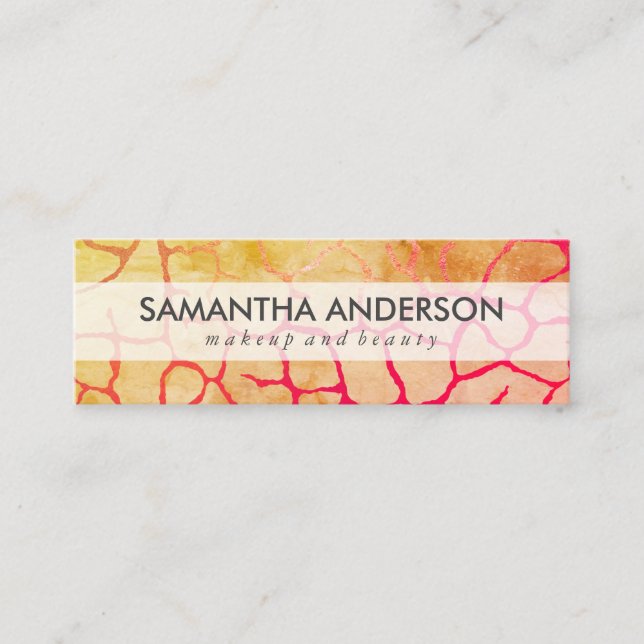 Contemporary Chic Pattern Mini Business Card (Front)