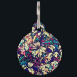 Contemporary Chic Watercolor Dragon Lilies Flowers Pet ID Tag<br><div class="desc">This contemporary and chic pink,  blue,  purple,  and vintage white watercolor painted dragon lily flowers pattern is perfect for the trendy and stylish woman. Its pretty and beautiful floral print is great for many gifts and occasions. Enjoy this modern and hipster design for your next purchase!</div>