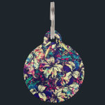 Contemporary Chic Watercolor Dragon Lilies Flowers Pet ID Tag<br><div class="desc">This contemporary and chic pink,  blue,  purple,  and vintage white watercolor painted dragon lily flowers pattern is perfect for the trendy and stylish woman. Its pretty and beautiful floral print is great for many gifts and occasions. Enjoy this modern and hipster design for your next purchase!</div>