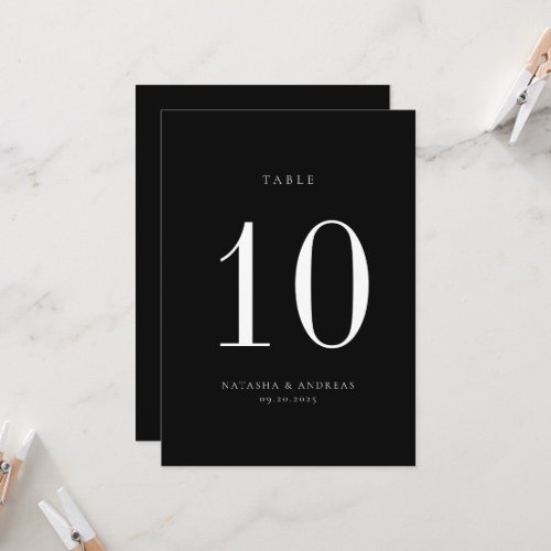 Contemporary Chic Wedding Table Number Card