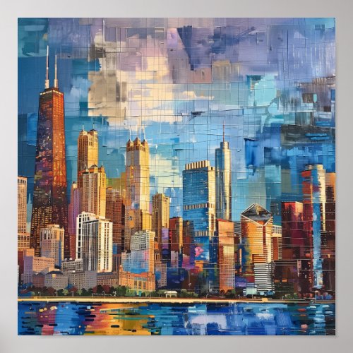 Contemporary Chicago Skyline Art Print 