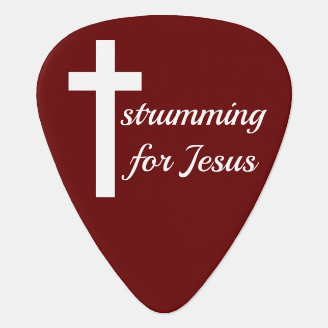 Contemporary Christian Band Strumming Jesus Red Guitar Pick (Front)