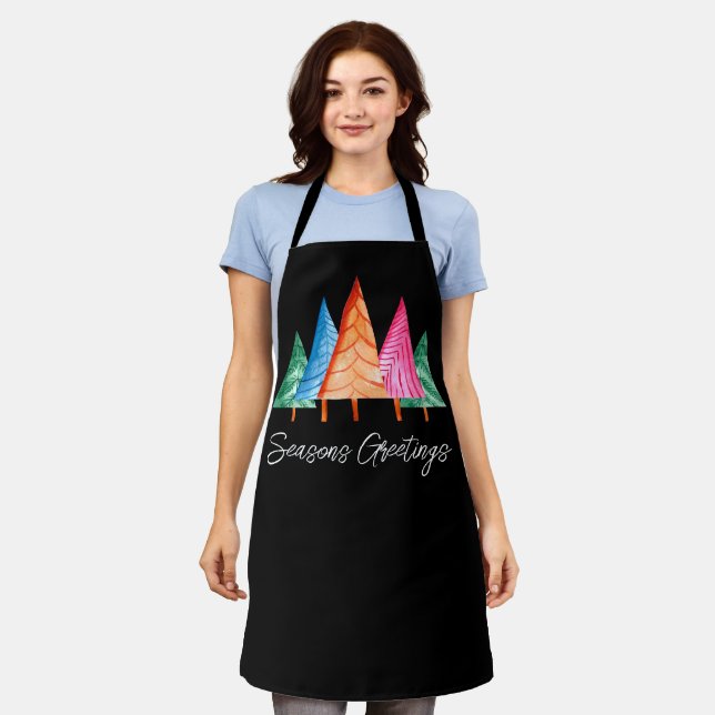 Contemporary Christmas All-Over Print Apron (Worn)