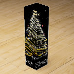 Contemporary Christmas Black Gift Box<br><div class="desc">This contemporary Christmas design features a gold glitter Christmas tree on a bold black background. The design includes the effect of twinkling lights in the print.</div>