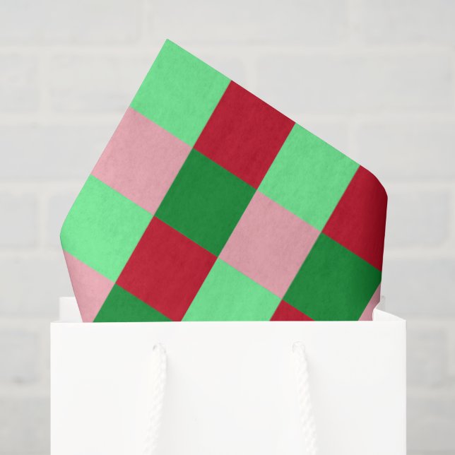 Contemporary Christmas Checkerboard Pattern  Tissue Paper (Gift Bag)