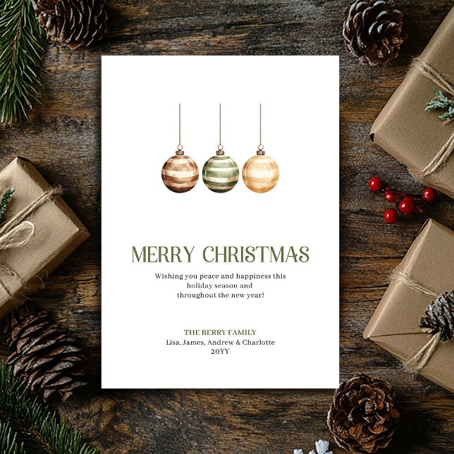 Contemporary Christmas Ornament Earth Tone Holiday (Contemporary Christmas Ornament Earth Tone Holiday Card)