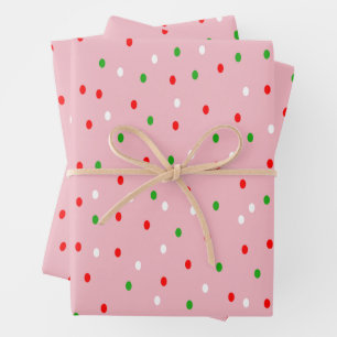 Contemporary Christmas Polka Dots Wrapping Paper Sheets