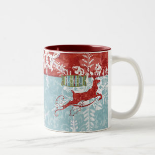 Contemporary Christmas Reindeer Noel Coffee Cup