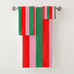 Contemporary Christmas Stripes  Bath Towel Set