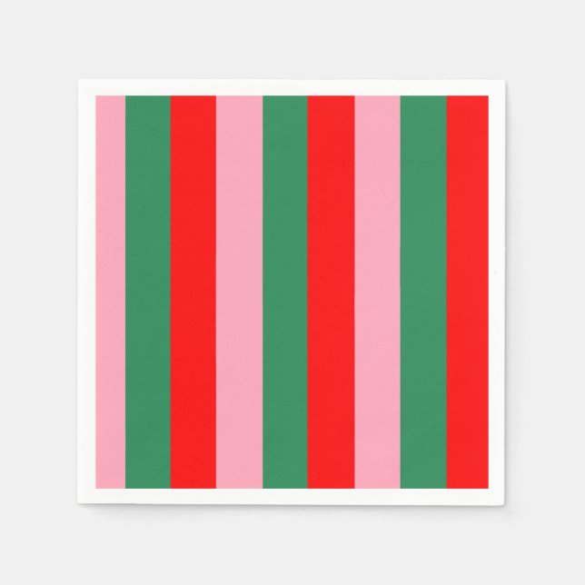 Contemporary Christmas Stripes  Napkins (Front)