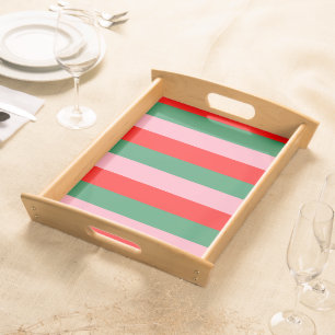 Contemporary Christmas Stripes Serving Tray
