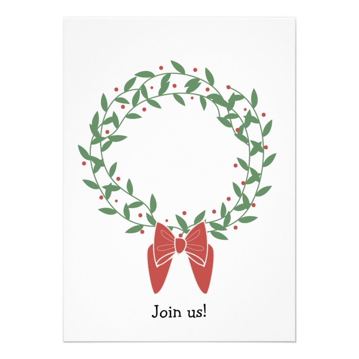 Contemporary Christmas wreath (red, green)  Invite