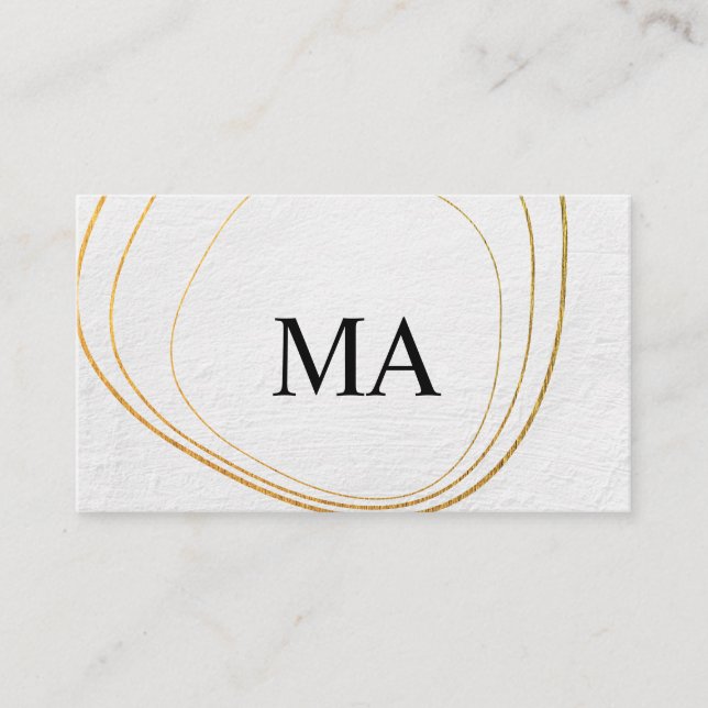 Contemporary Circular Pattern Black White Texture Business Card (Front)