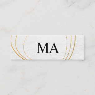 Contemporary Circular Pattern White Texture Mini Business Card