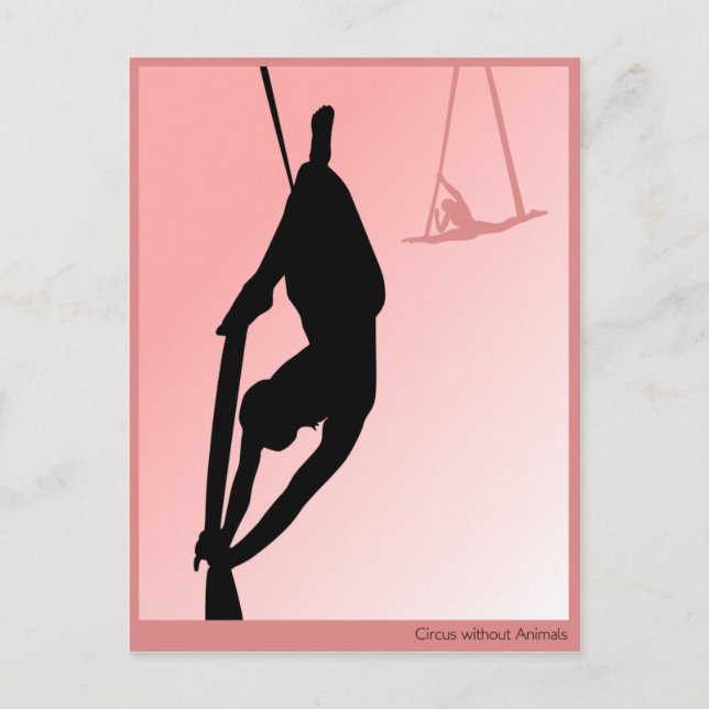 Contemporary circus, two girl silhouette postcard (Front)