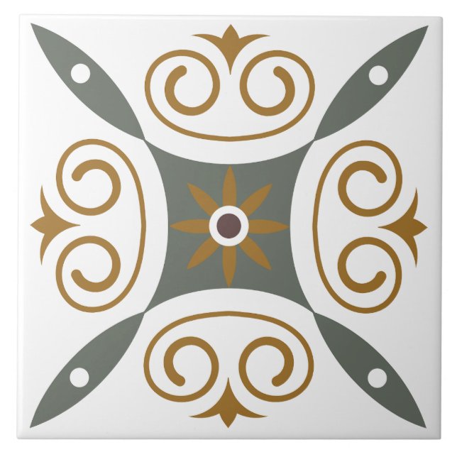 Contemporary classic Italian mediterranean crown   Ceramic Tile (Front)