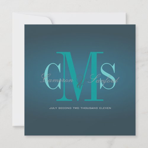Contemporary + classy/teal blue invites