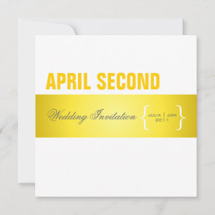 Contemporary + classy/ yellow + white invitation