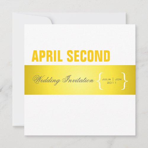 Contemporary + classy/ yellow + white custom invitations
