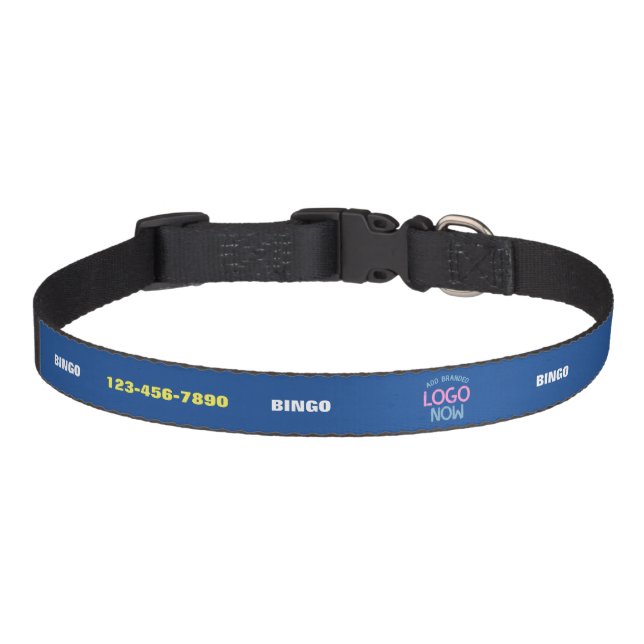 CONTEMPORARY CLEAN COBALT BLUE FASHIONABLE CLIENT PET COLLAR (Front)