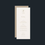 Contemporary Coastal Chic Beige Wedding Menu<br><div class="desc">Contemporary Coastal Chic Minimalist,  wedding menu. Beige typography with coordinating background colors.</div>