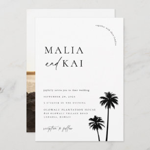 Contemporary Coastal Chic Wedding Photo Invitation