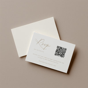 Contemporary Coastal Chic Wedding QR Code RSVP Card