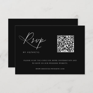 Contemporary Coastal Chic Wedding QR Code RSVP Card
